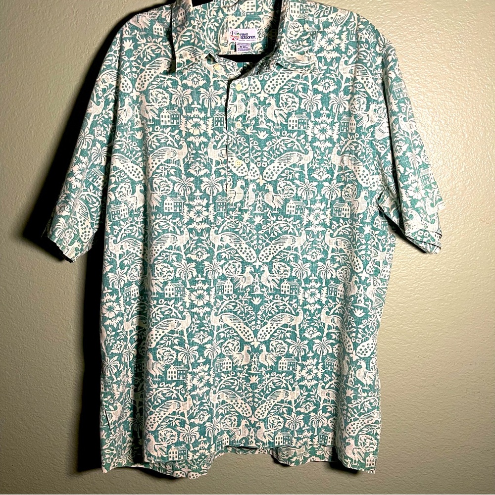 Reyn Spooner Classic Farmhouse Vintage Print Hawaiian shirt size XXL